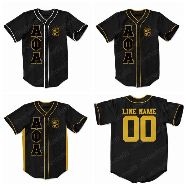 Custom Men's Women's Youth Alpha Phi Alpha Embroidered Greek Baseball Jersey Any Name Or Any Number Grey Xs-5xl Ing