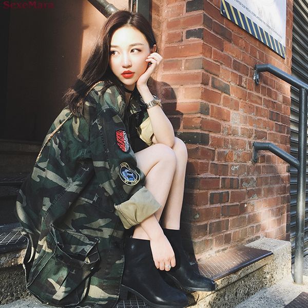 women's trench coats sexemara custom badge loose in the long paragraph tooling camouflage jacket female, Tan;black
women's trench coats sexemara custom badge loose in the long paragraph tooling camouflage jacket female, Tan;black