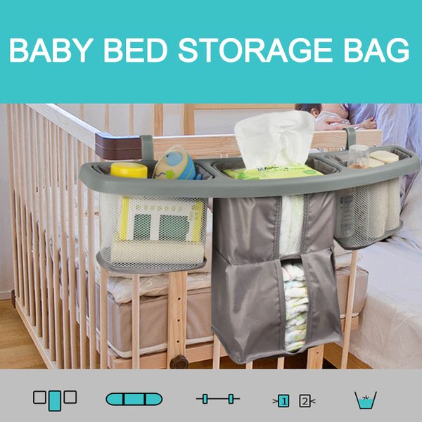 Baby Crib Bed Hanging Bag Inafnt Bedside Nappy Diapers Large Capacity Washable Organizer Bag Portable Children Bedding Cloth