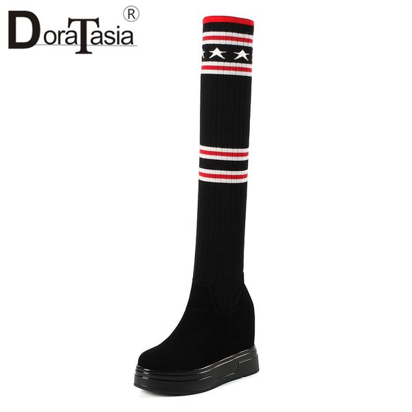 doratasia sweet thigh high socks boots women natural kid suede platform shoes woman colorful height increasing footwear 32-40, Black
doratasia sweet thigh high socks boots women natural kid suede platform shoes woman colorful height increasing footwear 32-40, Black