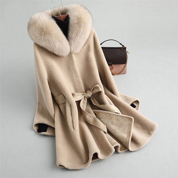 women real wool fur coat jacket winter warm female real sheep shearing over size trench parka with fur collar a19026, Black
women real wool fur coat jacket winter warm female real sheep shearing over size trench parka with fur collar a19026, Black
