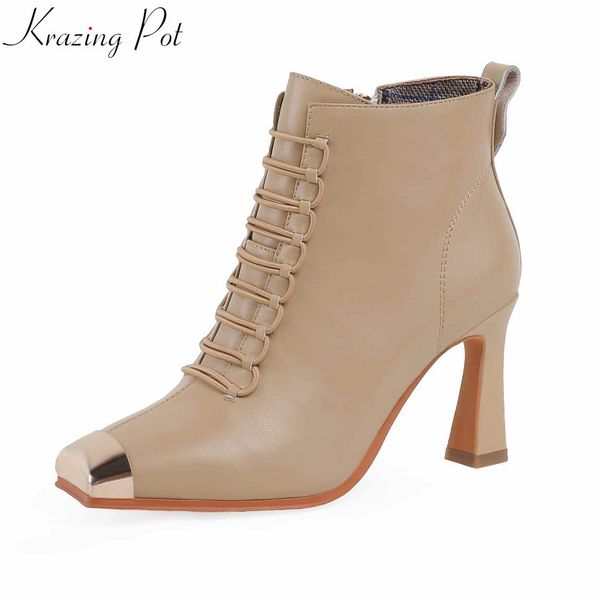 krazing pot 2019 genuine leather square toe high heels metal decoration gladiator dating wedding big size 43 boots l7f1, Black
krazing pot 2019 genuine leather square toe high heels metal decoration gladiator dating wedding big size 43 boots l7f1, Black