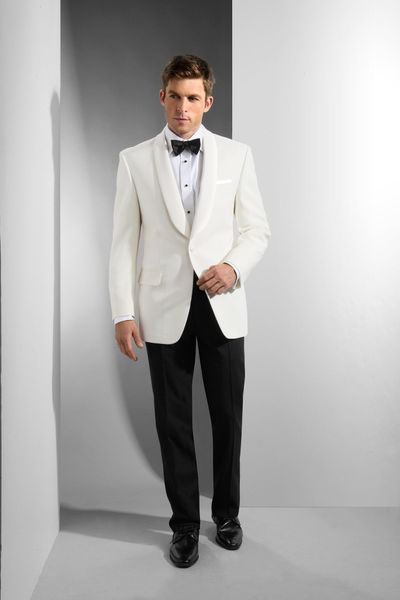 wedding tuxedos for groom groomsmen shawl lapel ivory jacket blazer black pants men's formal occasion dinner prom party suits custom ma, Black;gray
wedding tuxedos for groom groomsmen shawl lapel ivory jacket blazer black pants men's formal occasion dinner prom party suits custom ma, Black;gray