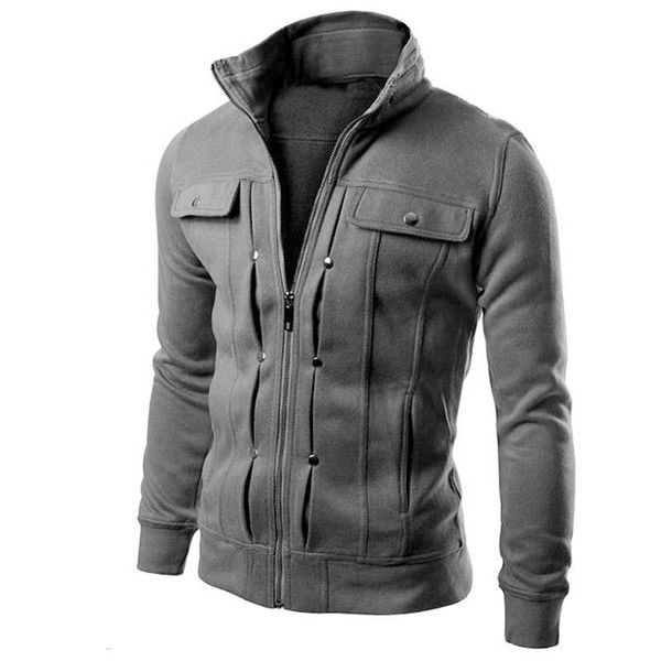 brand jacket men clothes trend slim fit high -quality male zipper casual mens jackets and coats elastic m -4xl, Black;brown