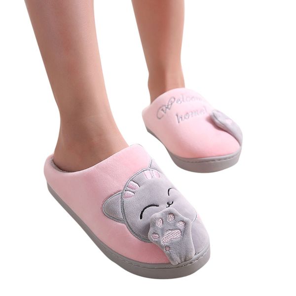 women winter home slippers cartoon cat non-slip warm indoors bedroom floor shoes plush slippers women slides flip flops ##4, Black
women winter home slippers cartoon cat non-slip warm indoors bedroom floor shoes plush slippers women slides flip flops ##4, Black