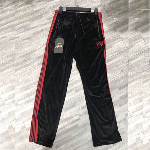 hip hop awge needles sweatpants drawstring joggers butterfly embroidery ribbon striped velvet needles awge sweatpants trousers, Black
hip hop awge needles sweatpants drawstring joggers butterfly embroidery ribbon striped velvet needles awge sweatpants trousers, Black