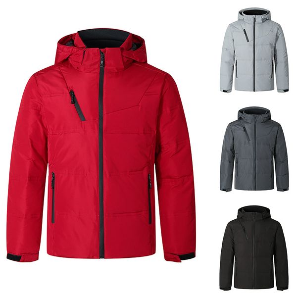 men's down & parkas european size winter male casual cotton coat solid color hooded pocket zipper fashion white duck jacket, Black
men's down & parkas european size winter male casual cotton coat solid color hooded pocket zipper fashion white duck jacket, Black