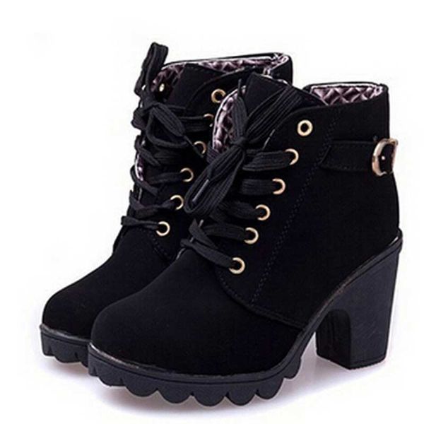 ankle boots for women 2019 new elegant square heel shoes woman high heel solid vintage boots women lace-up ladies shoes, Black
ankle boots for women 2019 new elegant square heel shoes woman high heel solid vintage boots women lace-up ladies shoes, Black