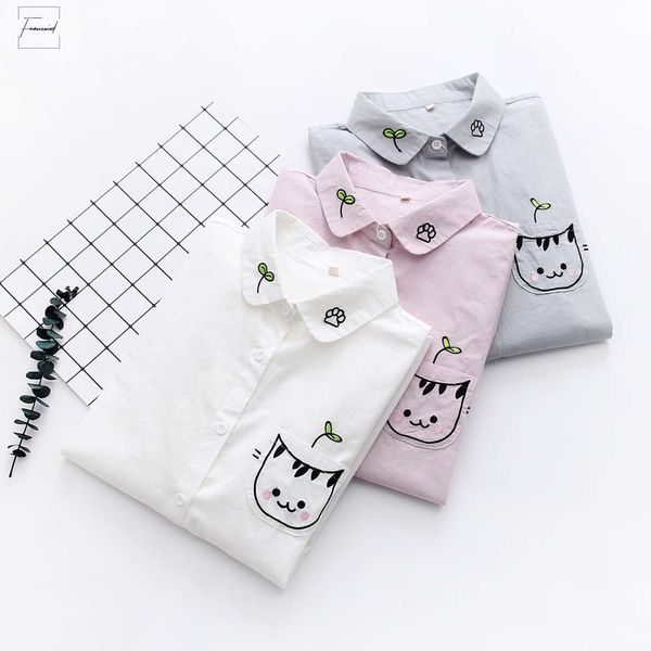white 2019 blouse shirt female cotton new summer print sweet cartoon cat embroidery shirts women ladies clothing women
white 2019 blouse shirt female cotton new summer print sweet cartoon cat embroidery shirts women ladies clothing women