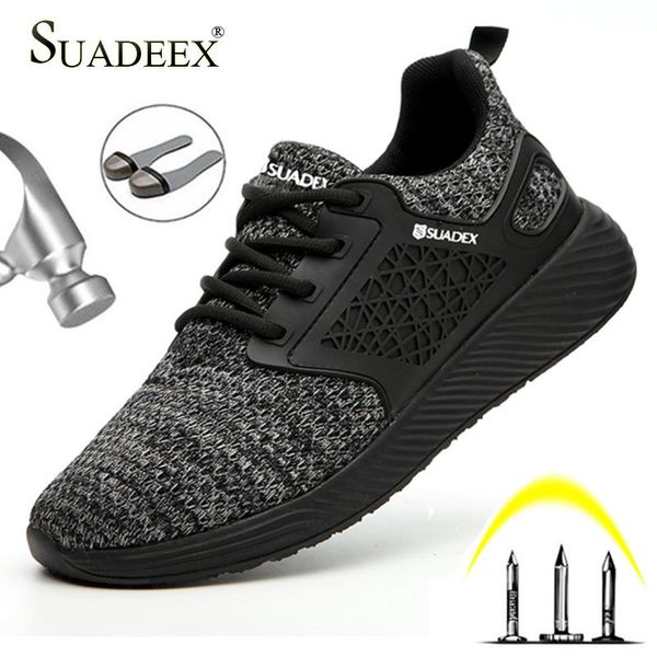suadeex men women safety shoes steel toe puncture proof work shoes lightweight outdoor breathable construction boots men t200305, Black
suadeex men women safety shoes steel toe puncture proof work shoes lightweight outdoor breathable construction boots men t200305, Black