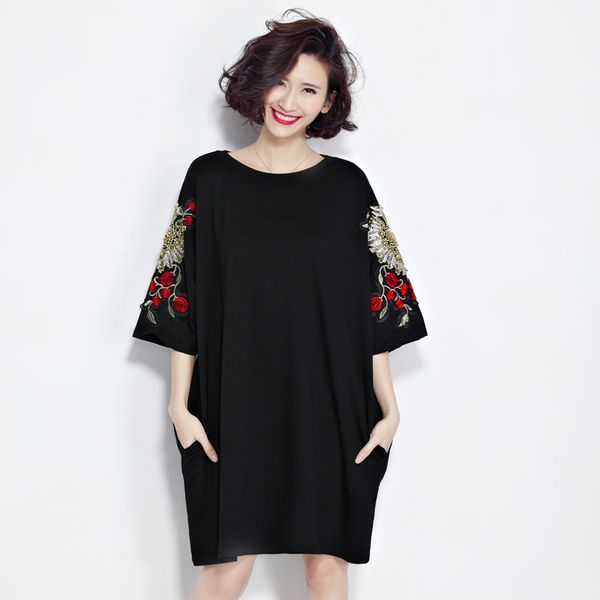 2020 women cotton midi shirt dress plus size casual art vintage embroidery short sleeve loose dress robe tunic vestidos kaftan, Black;gray
2020 women cotton midi shirt dress plus size casual art vintage embroidery short sleeve loose dress robe tunic vestidos kaftan, Black;gray