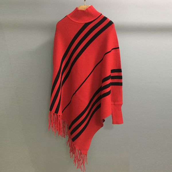female autumn winter new striped turtleneck thick warm asymmetrical cloak sweater women's loose tassel brand pullover sale, Black
female autumn winter new striped turtleneck thick warm asymmetrical cloak sweater women's loose tassel brand pullover sale, Black