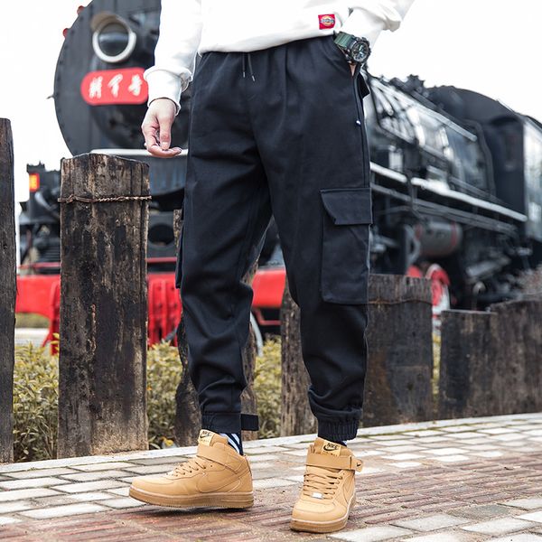 aprilmomo2020 autumn cotton fashion pocket new japanese men's casual pants nine points hong kong trend youth popular overalls, Black
aprilmomo2020 autumn cotton fashion pocket new japanese men's casual pants nine points hong kong trend youth popular overalls, Black