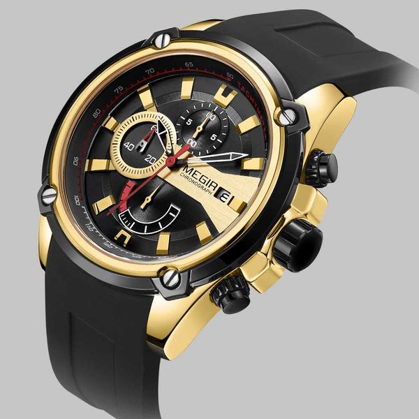 megir brand men's quartz watches silicone strap leisure sport chronograph wristwatch for man clock relogios masculino gold black, Slivery;brown
megir brand men's quartz watches silicone strap leisure sport chronograph wristwatch for man clock relogios masculino gold black, Slivery;brown
