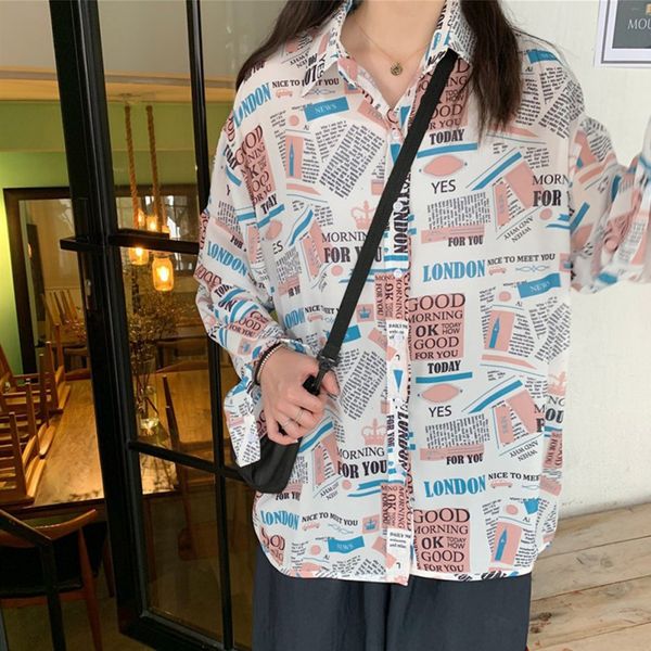 women vintage blouses long sleeve lapel shirts ladies casual blouses women cartoon print, White
women vintage blouses long sleeve lapel shirts ladies casual blouses women cartoon print, White