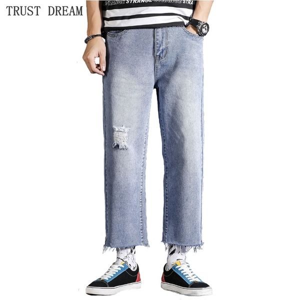 2019 new designed man loose straight fit jean men fashion hole denim pants male amazing burrs leg spring summer pants, Blue
2019 new designed man loose straight fit jean men fashion hole denim pants male amazing burrs leg spring summer pants, Blue