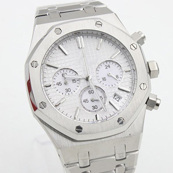 41mm royal oak белый циферблат шесть рук мужские часы устойчивый к царапинам часы прочный корпус назад открытый браслет из нержавеющей стали, Slivery;brown
41mm royal oak белый циферблат шесть рук мужские часы устойчивый к царапинам часы прочный корпус назад открытый браслет из нержавеющей стали, Slivery;brown