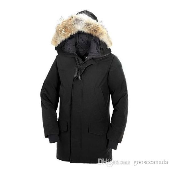 

ca winter fourrure men down jackets parka homme jassen canadian outerwear raccoon fur hooded manteau canada down jacket coat hiver doudoune, Black