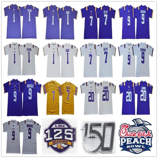 ncaa lsu tigers burreaux college football jerseys 2020 peach bowl 9 joe burrow 7 grant delpit kristian fulton jamarr chase odell beckham jr, Black
ncaa lsu tigers burreaux college football jerseys 2020 peach bowl 9 joe burrow 7 grant delpit kristian fulton jamarr chase odell beckham jr, Black