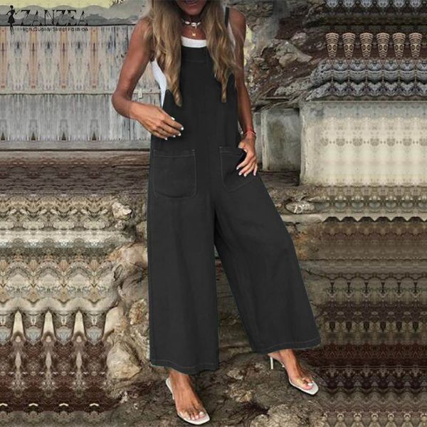 women jumpsuit zanzea ladies strappy sleeveless overalls rompers wide leg long playsuits casual combinaison femme plus size 5xl, Black;white
women jumpsuit zanzea ladies strappy sleeveless overalls rompers wide leg long playsuits casual combinaison femme plus size 5xl, Black;white
