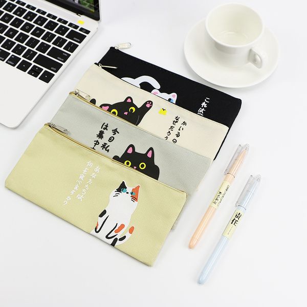 4 styles simple cat cartoon creative canvas bag female student bulk zippered pencil case pencil bag student stationery office
4 styles simple cat cartoon creative canvas bag female student bulk zippered pencil case pencil bag student stationery office