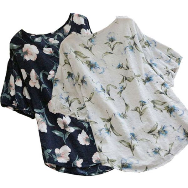 women stand collar half sleeve flower print linen shirt ladies irregular hem casual loose top, White
women stand collar half sleeve flower print linen shirt ladies irregular hem casual loose top, White
