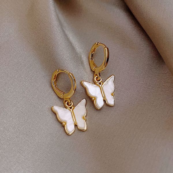 hoop & huggie korean color butterfly small fresh white yellow blue sascallop earrings female temperament simple brincos, Golden;silver
hoop & huggie korean color butterfly small fresh white yellow blue sascallop earrings female temperament simple brincos, Golden;silver