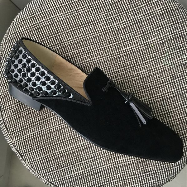 crystal red bottom oxfords designer men square toe glitter black leather with tassel back spikes loafers wedding dress shoe
crystal red bottom oxfords designer men square toe glitter black leather with tassel back spikes loafers wedding dress shoe