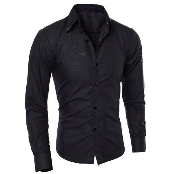 11.11 men shirt men casual fashion solid personality slim long-sleeved business casual jacquard shirt, White;black
11.11 men shirt men casual fashion solid personality slim long-sleeved business casual jacquard shirt, White;black