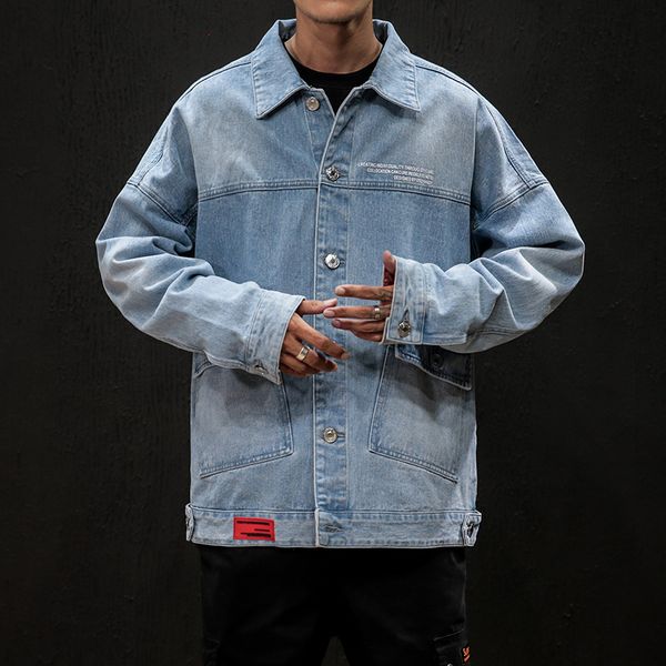 light blue hooded denim coat autumn oversize m-5xl men loose casual single breasted soft men pocket denim new fashion jacket, Black;brown
light blue hooded denim coat autumn oversize m-5xl men loose casual single breasted soft men pocket denim new fashion jacket, Black;brown