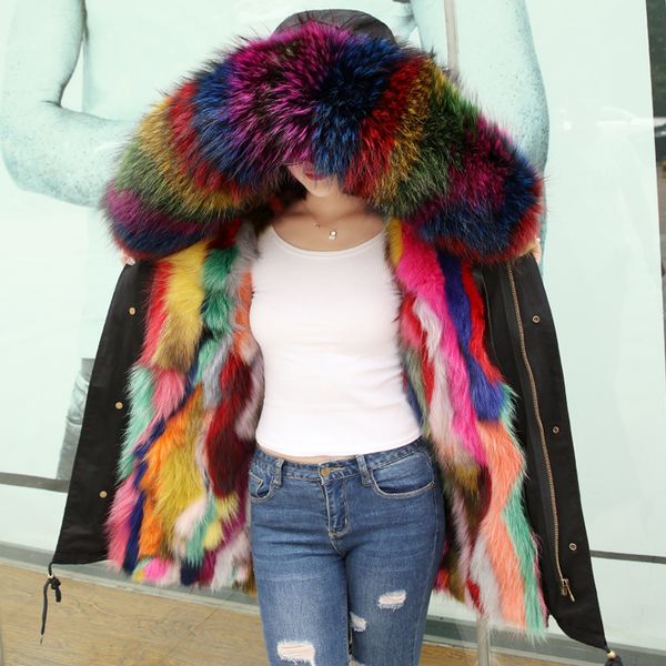 trend-setter women army green raccoon fur hooded coat parkas plus size outwear long detachable winter jacket style 3xl real fur, Black
trend-setter women army green raccoon fur hooded coat parkas plus size outwear long detachable winter jacket style 3xl real fur, Black