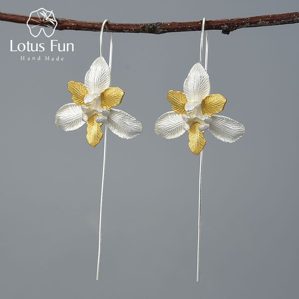 lotus fun 18k gold iris flower dangle earrings real 925 sterling silver handmade fine jewelry earrings for women bijoux, Golden;silver
lotus fun 18k gold iris flower dangle earrings real 925 sterling silver handmade fine jewelry earrings for women bijoux, Golden;silver