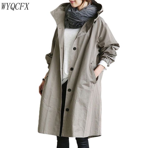 spring autumn women long trench coat casual full sleeve overcoats single breasted hooded plus size windbreaker 2019 new clothing, Tan;black
spring autumn women long trench coat casual full sleeve overcoats single breasted hooded plus size windbreaker 2019 new clothing, Tan;black