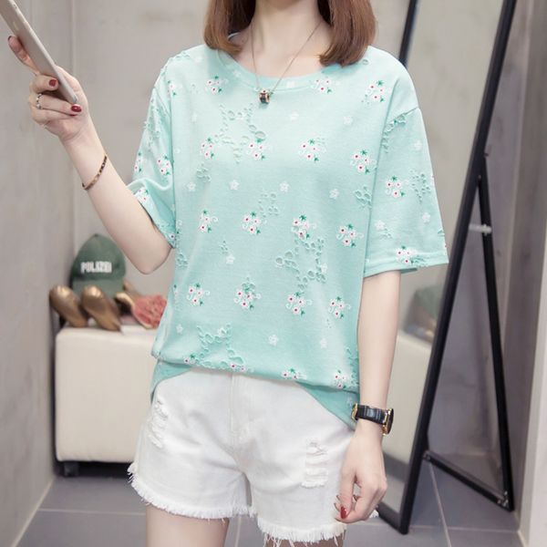 plus size cotton hole t-shirts women summer floral short sleeve loose ladies tshirts oversized streetwear vintage t shirt, White
plus size cotton hole t-shirts women summer floral short sleeve loose ladies tshirts oversized streetwear vintage t shirt, White