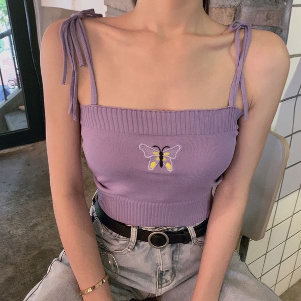 knitted crop women summer embroidery tank femme club white black purple sleeveless underwear womens clothes
knitted crop women summer embroidery tank femme club white black purple sleeveless underwear womens clothes