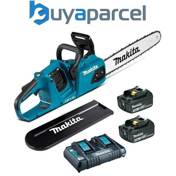 Makita duc405rt2 twin 18v 36v lxt li ion cordle bru hle chain aw 40cm 2x3ah