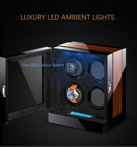 high-end led solid wood 4 mechanical watches winder automatic watch winder multi-function touch screen control watch, Black;blue
high-end led solid wood 4 mechanical watches winder automatic watch winder multi-function touch screen control watch, Black;blue