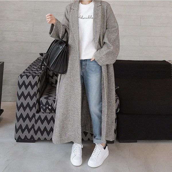 new x-long antumn winter herringbone casual open stitch pockets loose wool jacket plus size cashmere coat woman overcoat okd585, Black
new x-long antumn winter herringbone casual open stitch pockets loose wool jacket plus size cashmere coat woman overcoat okd585, Black