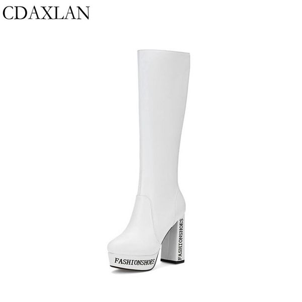 new arrival women's boots genuine cow leather platform high heels side zip ladies knee-high boots white party dancing in winter, Black
new arrival women's boots genuine cow leather platform high heels side zip ladies knee-high boots white party dancing in winter, Black