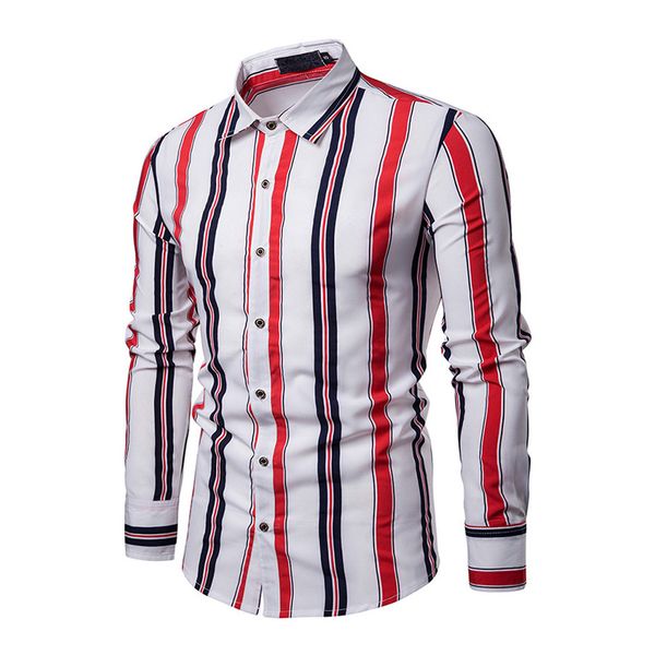 2019 New Men Spring Striped Shirts Long Sleeves Turn-down Single-breasted Casual Male Men's Casual Shirts Tops WML99
2019 New Men Spring Striped Shirts Long Sleeves Turn-down Single-breasted Casual Male Men's Casual Shirts Tops WML99