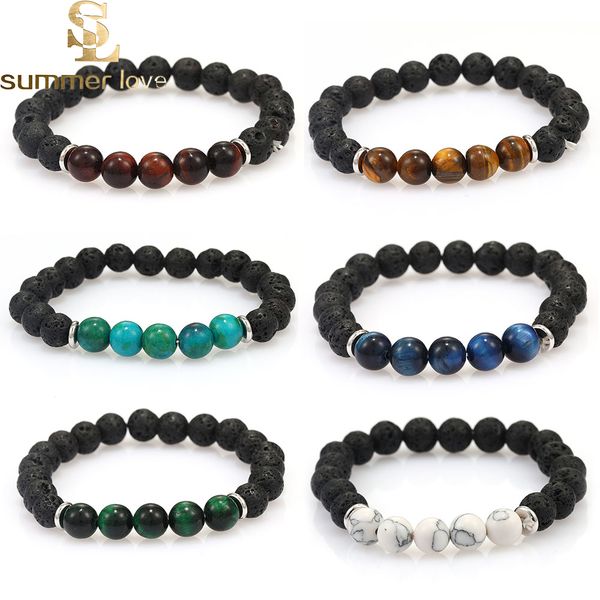 fashion blue green natural stone beads bracelet men 8mm black lava energy stone bracelets elastic rope jewelry gifts for men
fashion blue green natural stone beads bracelet men 8mm black lava energy stone bracelets elastic rope jewelry gifts for men