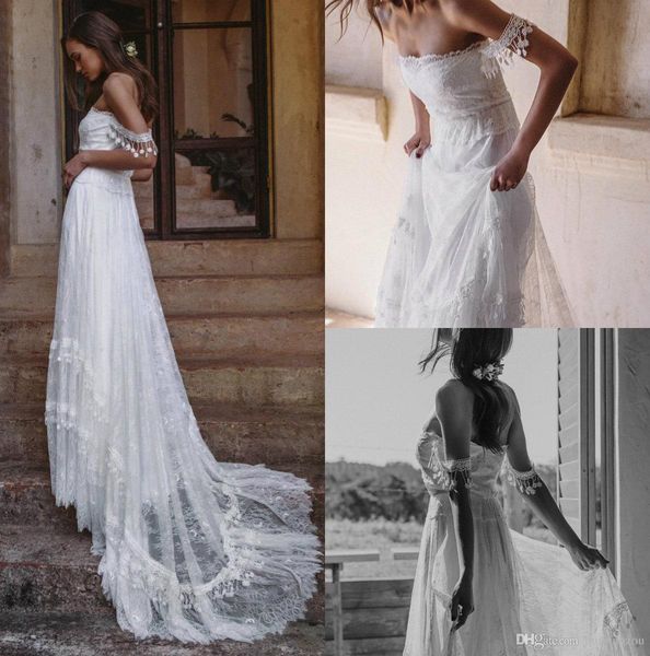 2018 beach wedding dresses lace applique bateau neck boho bridal gowns custom made floor length bohemia wedding dress, White
2018 beach wedding dresses lace applique bateau neck boho bridal gowns custom made floor length bohemia wedding dress, White