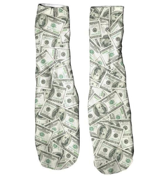 money invasion harajuku foot mid tube socks casual dollar skateboard 3d printed stockings style cotton sock, Black
money invasion harajuku foot mid tube socks casual dollar skateboard 3d printed stockings style cotton sock, Black
