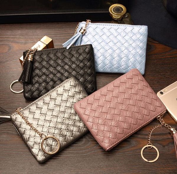 dhl50pcs coin purse women pu square shaped weave short min wallet with tassel mix color, Red;black
dhl50pcs coin purse women pu square shaped weave short min wallet with tassel mix color, Red;black