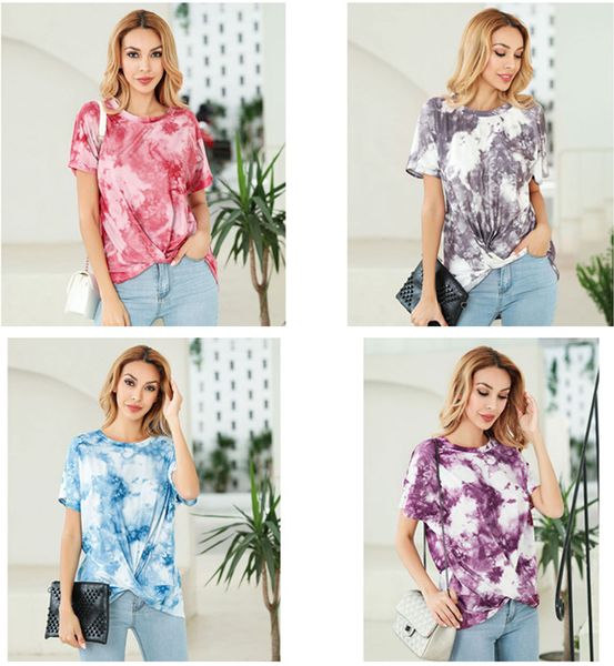 summer women clothes tie-dye color t-shirt front twist round neck short sleeve t shirt fashion casual tshirt woman hip hop tees d22803, White
summer women clothes tie-dye color t-shirt front twist round neck short sleeve t shirt fashion casual tshirt woman hip hop tees d22803, White
