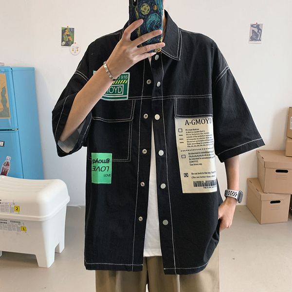 men's casual shirts summer cotton loose tooling short sleeve hawaiian shirt camisa masculina french cuff mens fashion big size -5xl, White;black
men's casual shirts summer cotton loose tooling short sleeve hawaiian shirt camisa masculina french cuff mens fashion big size -5xl, White;black