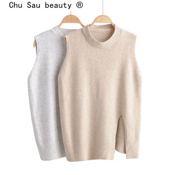 chu sau beauty 2019 new fashion autumn winter warm o-neck sleeveless sweaters women casual style chic fork knitted vests female, Black;white
chu sau beauty 2019 new fashion autumn winter warm o-neck sleeveless sweaters women casual style chic fork knitted vests female, Black;white