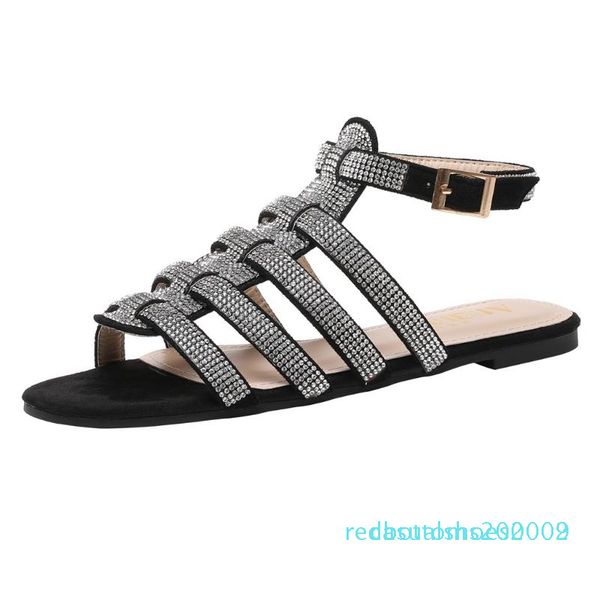 кристалл выдалбливает flats sandal для женщин богемского cross ремня сандалии женщина обувь легкого покрытие квартира chaussures r02, Black 
кристалл выдалбливает flats sandal для женщин богемского cross ремня сандалии женщина обувь легкого покрытие квартира chaussures r02, Black