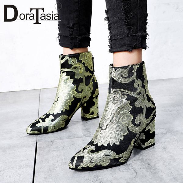doratasia new fashion print ankle boots pointed toe ladies high heels shoes woman ethnic style design wedding party boots, Black
doratasia new fashion print ankle boots pointed toe ladies high heels shoes woman ethnic style design wedding party boots, Black