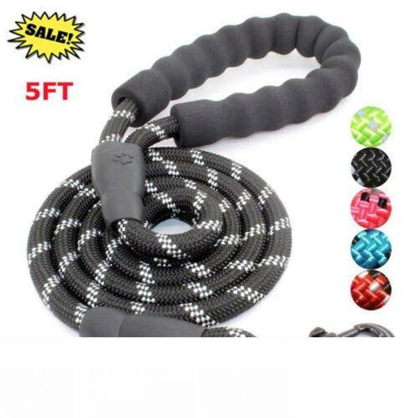 

5ft dog leash braided rope pet leads strong soft for medium large dogs walk uk